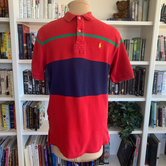 Polo Ralph Lauren Other - Vintage 90s Polo by Ralph Lauren Red/Blue/Green Striped Short Sleeve Polo